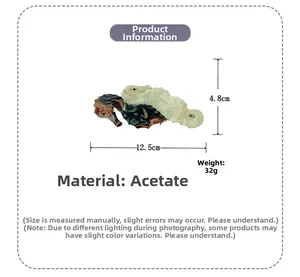 Detaillierte Größentabelle der Seepferdchen-Haarklammer aus Acetat mit 12,5 cm Länge und 32 g