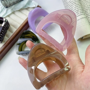 Thickened hollow resin hair claws for women in pink brown purple and green