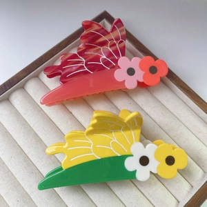 French Acetate Butterfly Floral Hair Claw Clip Elegant Non-Slip Large Hair Jaw Clip Fashion Accessories For Women Girls