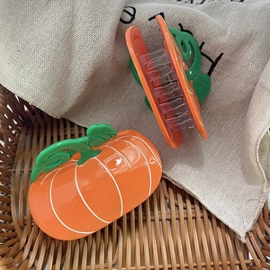 Pince à cheveux créative en forme de citrouille orange et verte pour Halloween