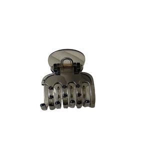 Elegant smoky grey translucent mini hair claw clip with minimalist resin design for women