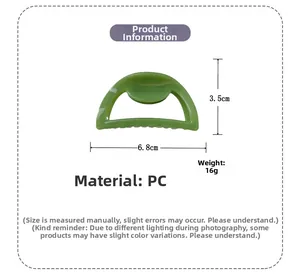 Dimensions détaillées de la pince à cheveux verte en PC : 6,8 cm de long et 3,5 cm de haut