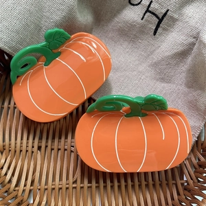 Pinces à cheveux créatives en forme de citrouille orange pour coiffures d'automne