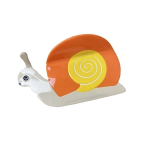 Pince à cheveux créative en forme d'escargot en acétate avec motifs en spirale orange et jaune