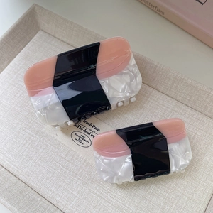 Elegant contrast color acetate sushi-style shark hair claws in large and small sizes