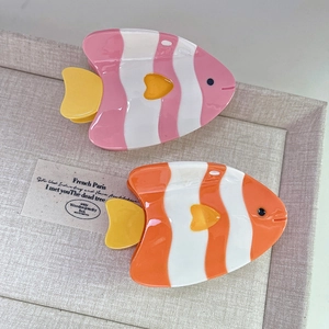 Cartoon Tropischer Fisch Acetat Haarkralle Clip Süße Herz Ausschnitt Kleiner Clownfisch Spleißende Farbe Hai Clip Für Damen Haustyling