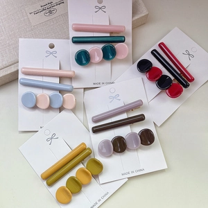 Trio de Pinces à Cheveux Géométriques en Acétate Faites à la Main pour Femmes Filles Style Frais Accessoires de Coiffure Mode