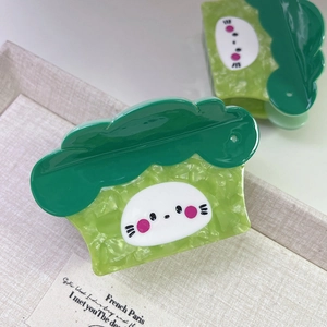 Pince à cheveux créative en forme de chou brocoli en acétate vert de qualité