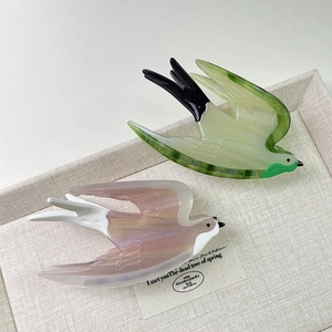Niche Design Swallow Bird Acetate Hair Claw Fashionable Animal Shaped Hair Clip Gradient Color Accessory For Women