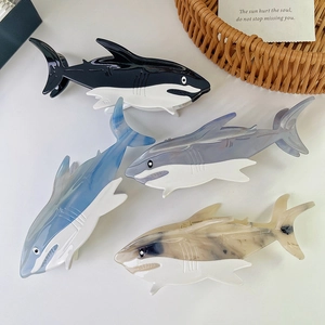 Shark Shaped Acetate Hair Claw Clip Niche Design Large Non Slip Hair Catcher Hair Accessories For Women Updo Hairstyles