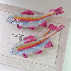 Creative Fish Shape Acetate Hair Claw Clip Animal Pattern Shark Clip Handmade Sweet Hair Accessories For Women Hair Styling