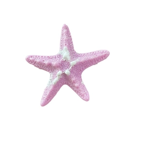 Pince à cheveux étoile de mer rose et blanche avec texture réaliste pour la plage