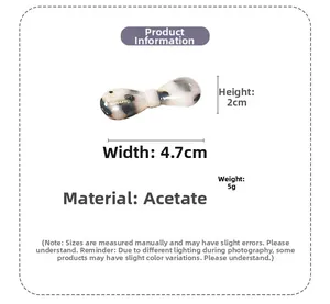 Detaillierte Größenübersicht für Mini-Acetat-Haarspange mit Maßen von 4,7 cm mal 2 cm