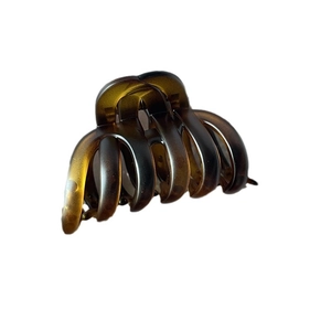 Pinza per capelli in resina ambra per capelli folti con finitura lucida elegante