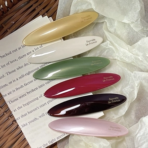 French Style Acetate Hair Clip Vintage Oval Willow Leaf Barrette Side Duckbill Clip Retro Hair Styling Accessories For Women