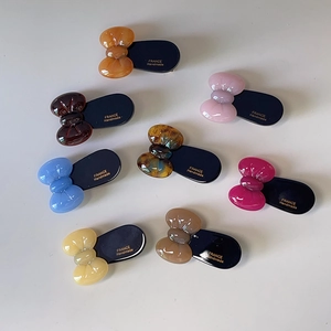 Koreanische Süße Schleife Haarspange Süße Acetat Harz Entenschnabel Clip Französisch Handgefertigte Stil Haarschmuck Für Damen
