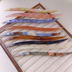 French chic acetate hair sticks in 9 vintage patterns including tortoiseshell and marble