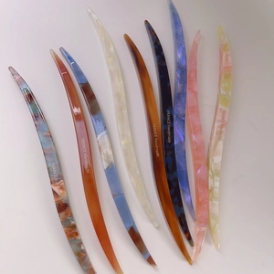 French style acetate hair sticks in various marble colors and patterns for women