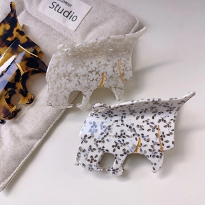 Pinces à cheveux léopard en acétate avec motifs tortue, floral et dalmatien pour femme