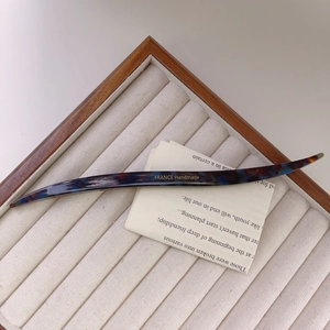 Detail of France Handmade acetate hair stick showing tortoiseshell texture and craftsmanship
