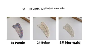 Detailed comparison of three acetate hair combs in purple, beige and mermaid finishes