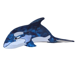 Orca whale hair claw clip in deep blue marble acetate for elegant women hairstyles