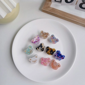 Petites Pinces à Cheveux Ours en Acétate de Cellulose Style Coréen Doux Imprimé Léopard Floral Animal pour Femmes