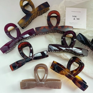 Large Bow Hair Claw Clip Elegant Vintage High Texture Resin PC Shark Clip For Thick Hair Women Daily Styling Accessories
