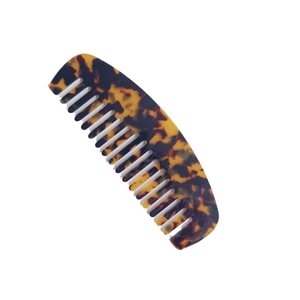 Pettine per capelli classico in acetato con motivo tartarugato e design curvo da donna