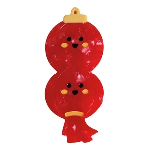 Barrette lanterne rouge mignonne avec visage drôle pour les fêtes du Nouvel An chinois