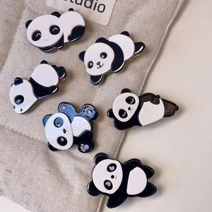 Pince à Cheveux Bec de Canard en Acétate Panda Mignon Fait à la Main Pour Femmes Douce Pince Frange Latérale Animaux Filles