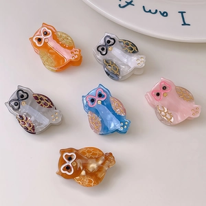 Cute Owl Acetate Small Hair Claw Cute Animal Mini Bangs Clip High-End Versatile Hair Accessory For Women Girls Hair Styling Clip