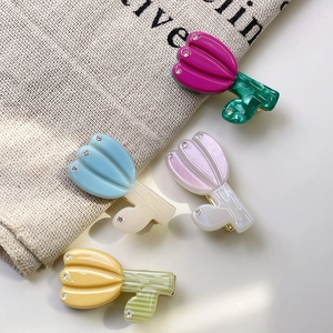 Barrettes à cheveux tulipe 3D en couleurs variées avec de petits strass brillants