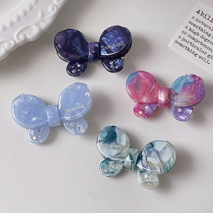 Fermagli per capelli a farfalla in acetato con strass per donna, set da 4 pezzi colorati
