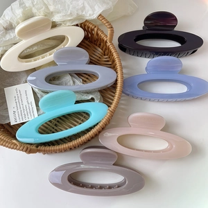 Minimalist Oval Hollow Out Hair Claw Clip Elegant Solid Color Shark Clip For Women Large Ponytail Hair Clip Accessories