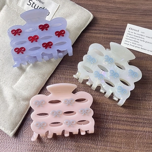 Elegant Sweet Hollow Bowknot Acetate Hair Claw Clip Korean Style Elegant Shark Clip Hair Accessory For Women Daily Wear