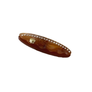 Elegante fermaglio per capelli tartarugato con strass scintillanti e conchiglia dorata