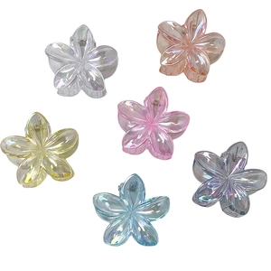 Pinza per Capelli Sfumata Aurora a Forma di Fiore di Frangipane in Resina Piccola Accessorio per Capelli Donna Ragazza
