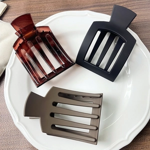 Matte and amber hollow square hair clips set in elegant colors for women hairstyles