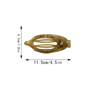 Detailansicht der großen braunen Haarklammer mit Abmessungen von 11,5 cm mal 4,7 cm