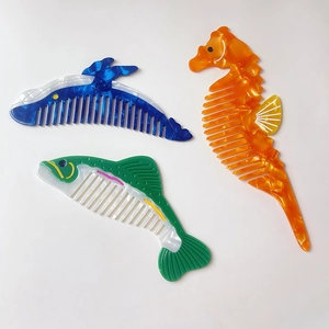 Ensemble de trois peignes à cheveux mignons en forme de baleine et d'hippocampe