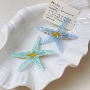 Korean Y2K Style Cellulose Acetate Starfish Hair Clip Sweet Cool Sea Star Bangs Side Clip For Women Fashion Hair Jewelry
