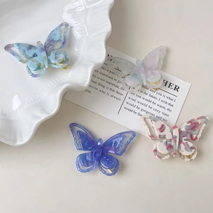 Pinces à cheveux papillon en acétate aux couleurs irisées pour accessoires de femme