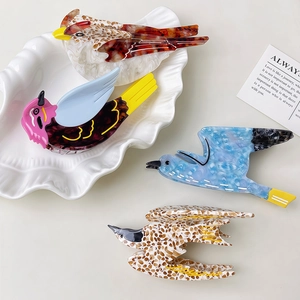 Creative Bird Shaped Cellulose Acetate Hair Claw Clip Colorful Parrot Swallow Seagull Hair Clamp Large Shark Clip For Women Girls Hair Accessories