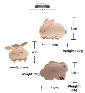 Dimensions détaillées et spécifications de poids pour pinces à cheveux lapin en acétate