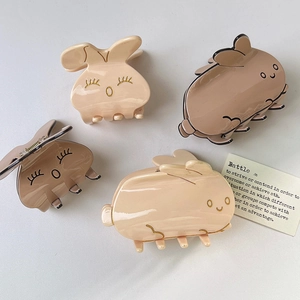 Pince à Cheveux Lapin en Acétate Mignonne Pince Crabe Animale de Dessin Animé Accessoires Cheveux pour Femmes