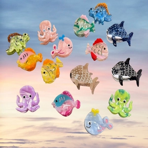 Pinces À Cheveux En Acétate Animaux Marins Mignon Baleine Poulpe Requin Poisson Dinosaure Mini Barrette Cheveux Fille Femme Accessoires