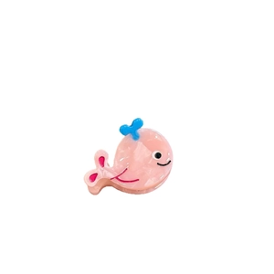 Pince à cheveux baleine rose avec nœud bleu et texture marbrée pour femmes