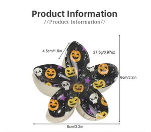 Dimensions détaillées et poids de la pince à cheveux Halloween avec motif citrouille