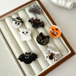 Lot de 8 mini pinces à cheveux Halloween avec motifs fantôme, chauve-souris et citrouille